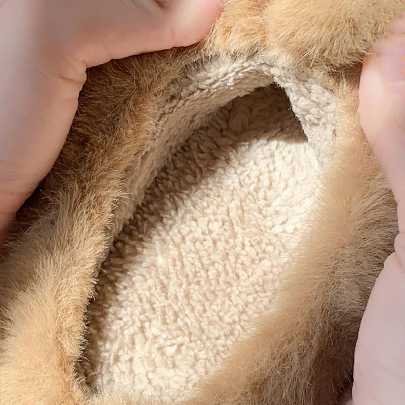 Children's Cartoon Puppy Plush Slippers | Cozy Warm Home Slides