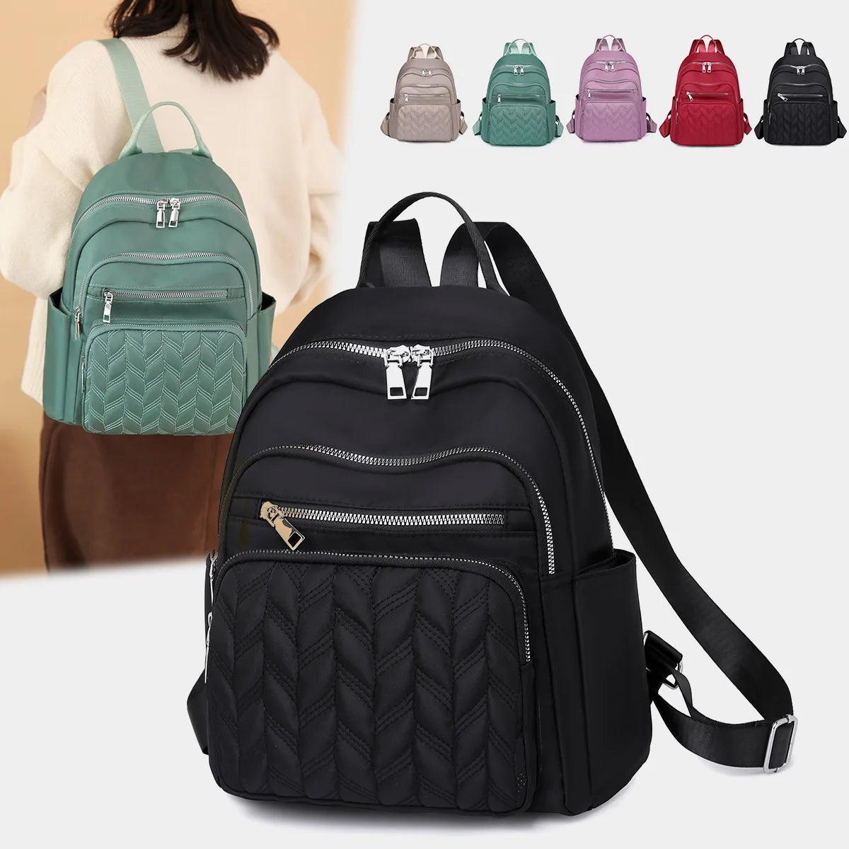 Casual Waterproof Women's Backpack | Large Capacity Oxford Rucksack