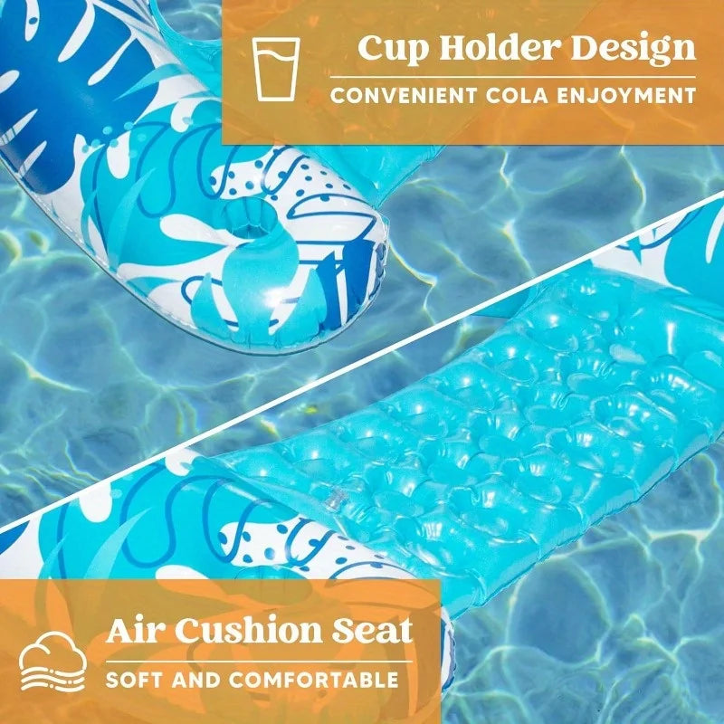 Inflatable Pool Chairs with Cup Holders | Summer Water Fun