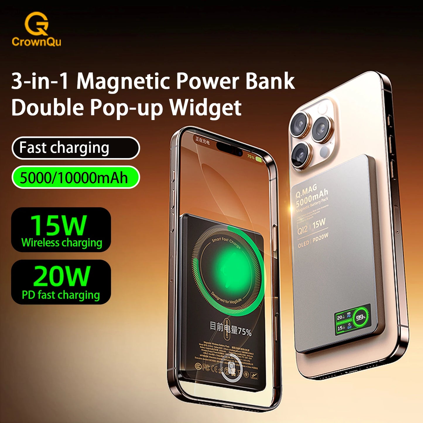 Magnetic Wireless Powerbank | Fast Charging for All Devices