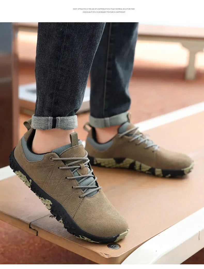 High Quality Leather Sports Shoes for Wide Feet | Anti-Slip Design