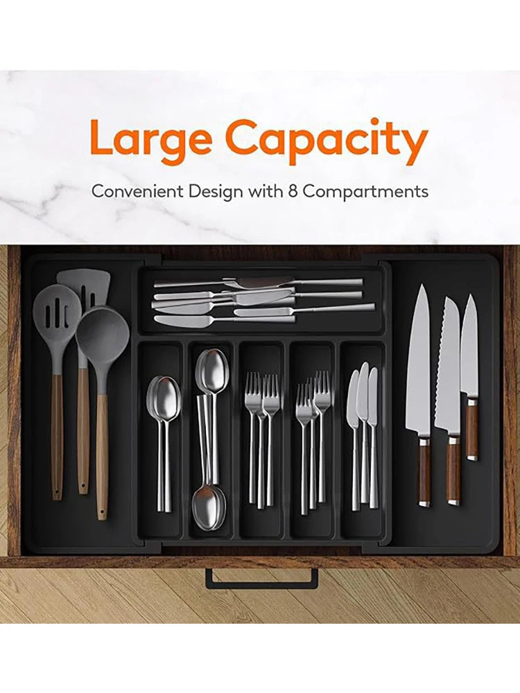 Expandable Cutlery Drawer Organizer | Adjustable Kitchen Utensil Tray