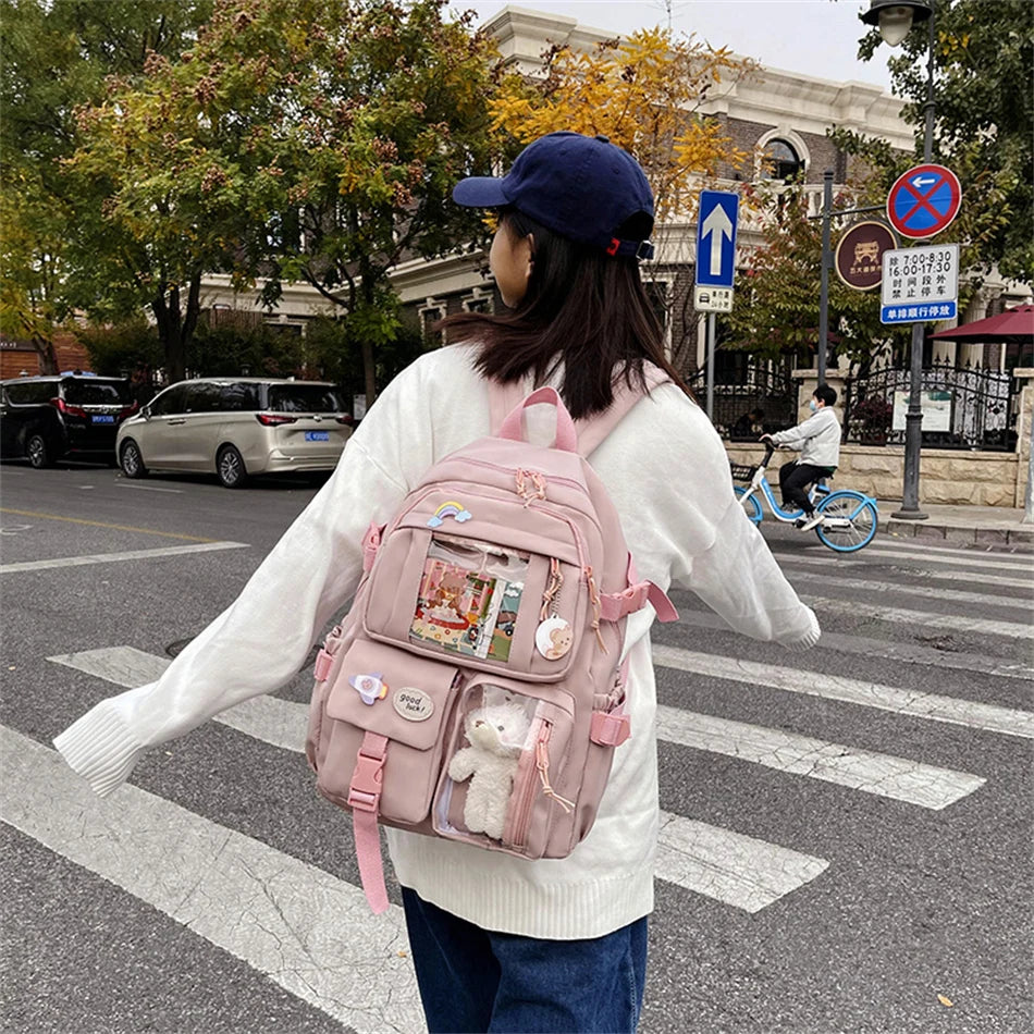 Mochila Bonita Impermeable para Mujer | Mochila Escolar con Múltiples Bolsillos