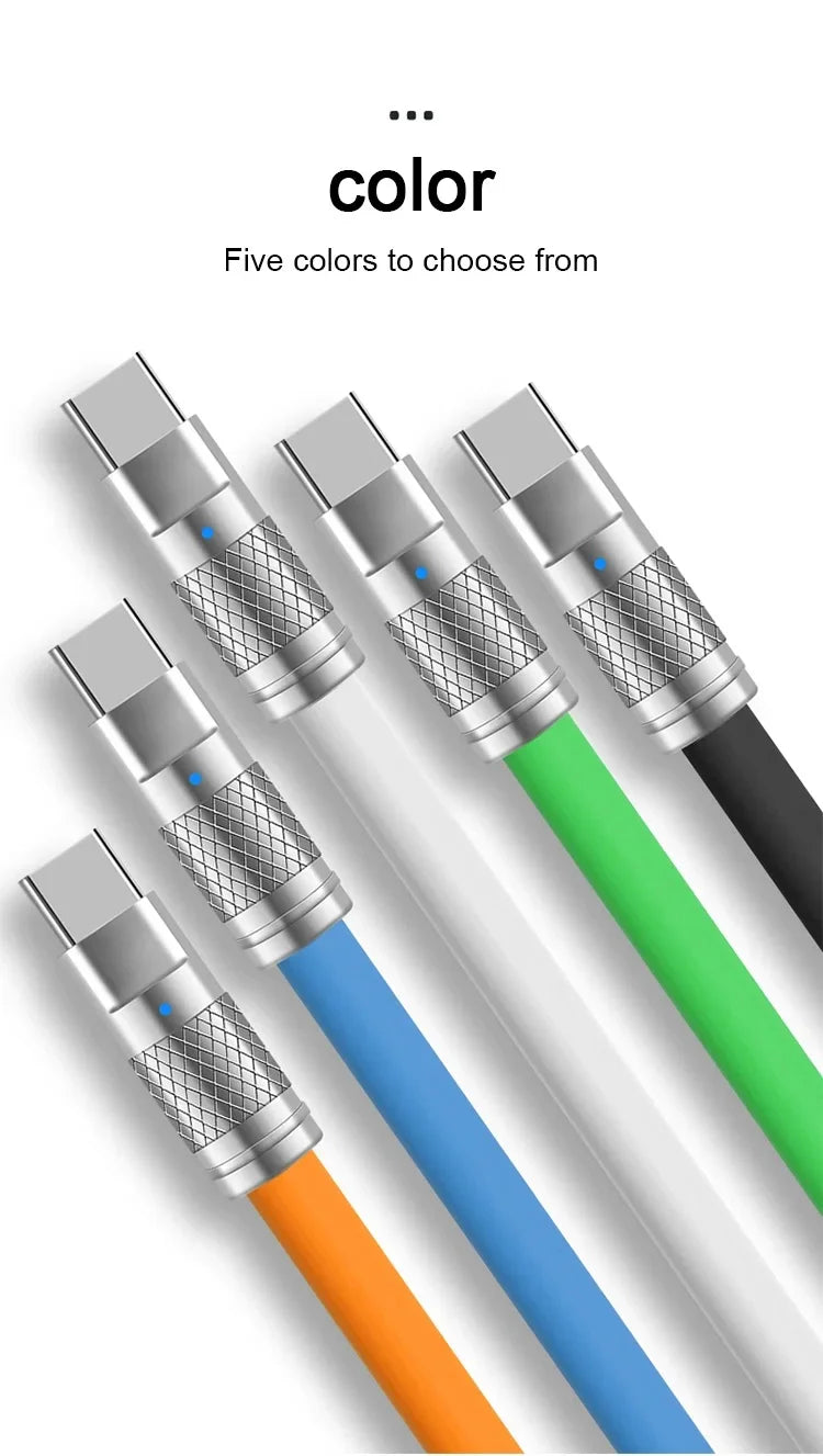 120W Super Fast Charge PD Type C Liquid Silicone Cable