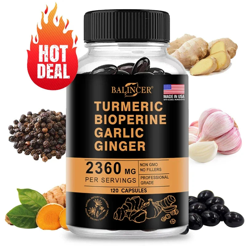4-in-1 Turmeric Ginger Supplement for Joint & Immune Support