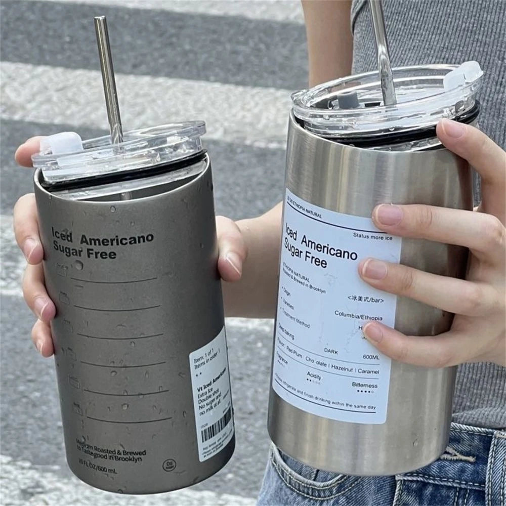 Stainless Steel Double-Layer Coffee Cup | Portable Insulated Mug