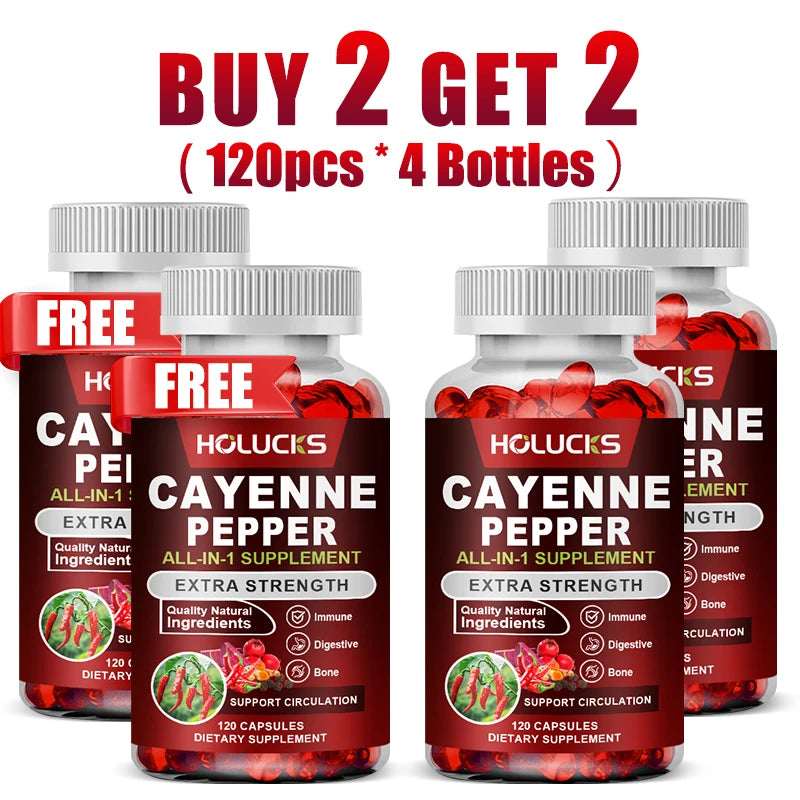 Natural Cayenne Pepper Capsules | Digestive Support & Metabolism Booster