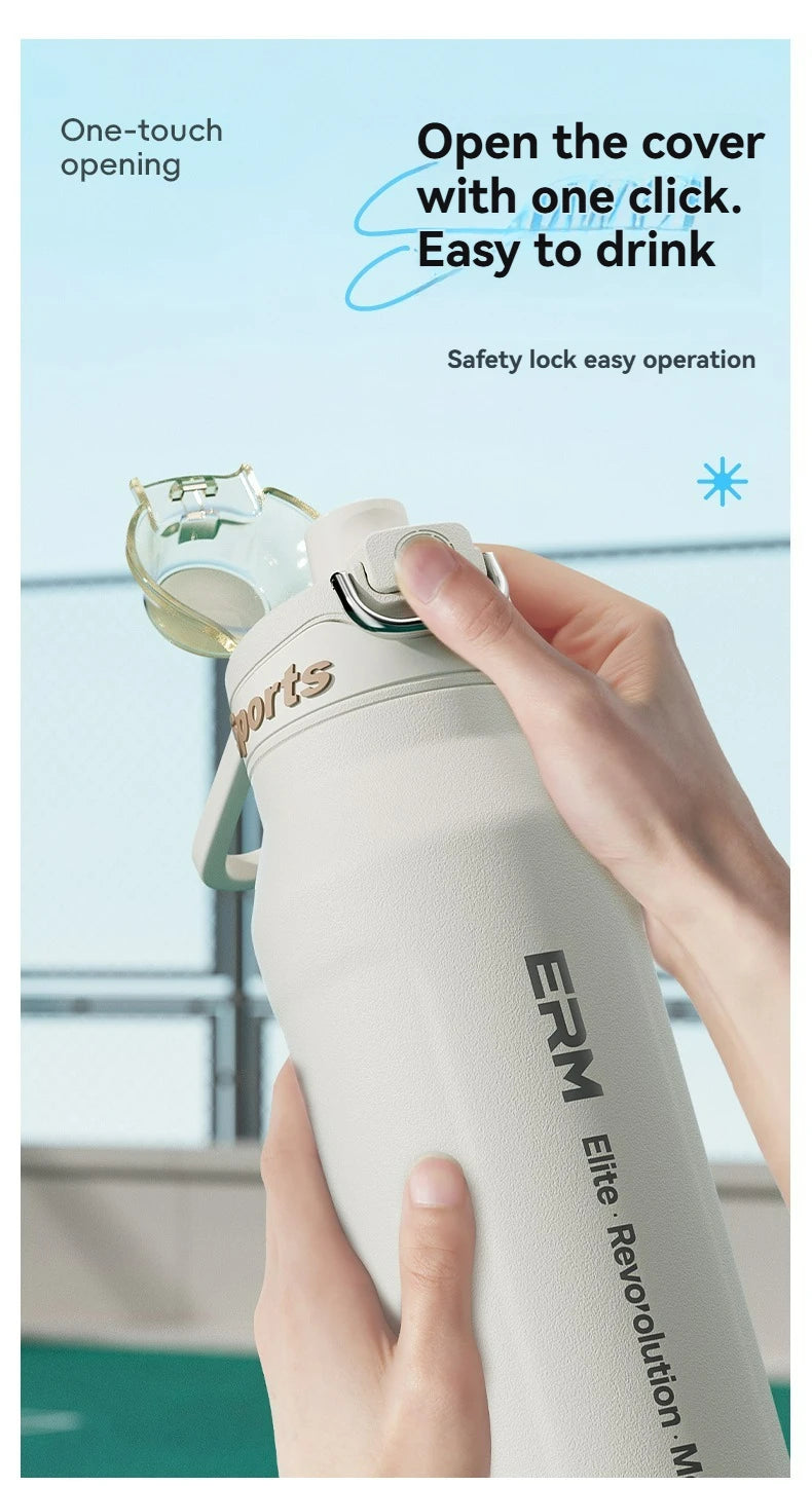 1L Stainless Steel Thermos Bottle | Iced & Heat Insulated Flask