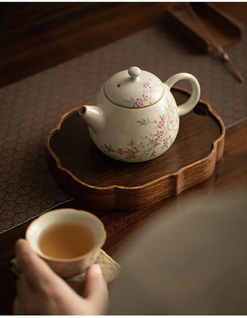 Retro Ceramic Tea Brewing Cup Set | Elegant Anti-Scald Teacup