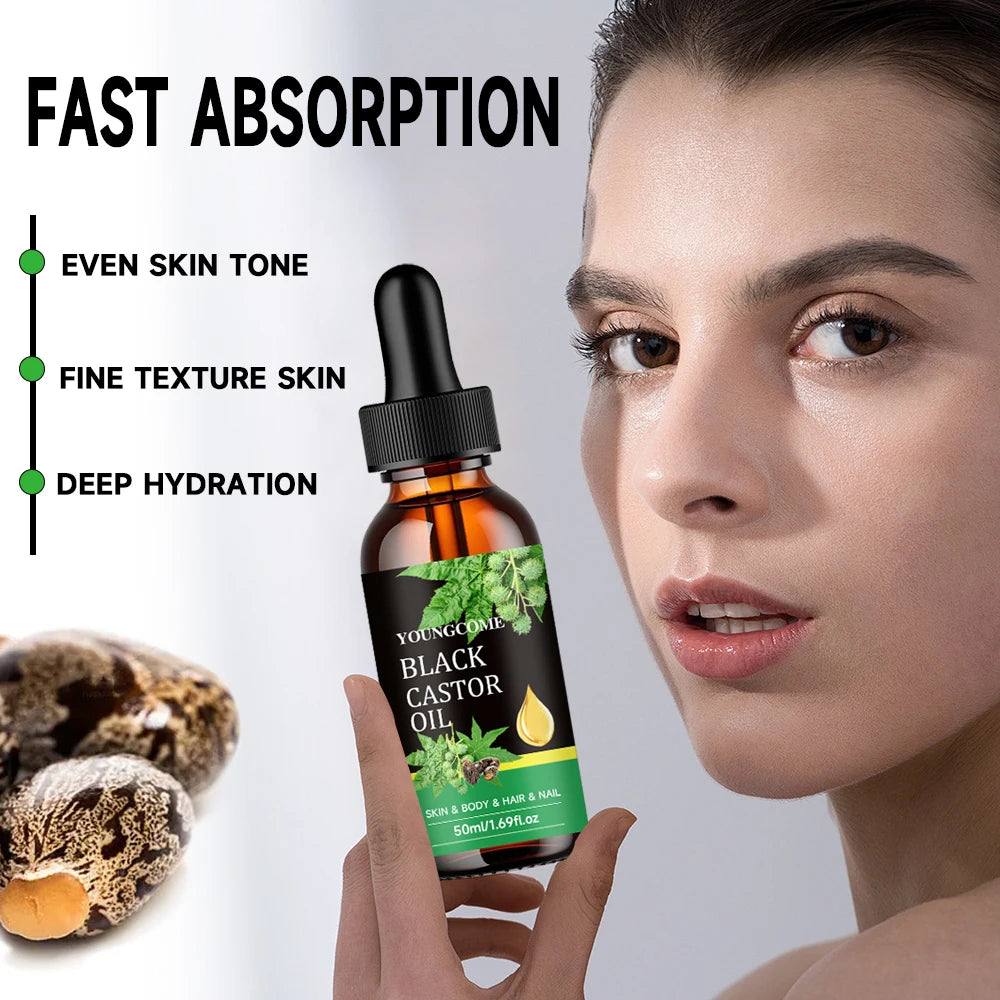 Organic Black Castor Oil | Nourishing Massage Oil for Skin & Hair