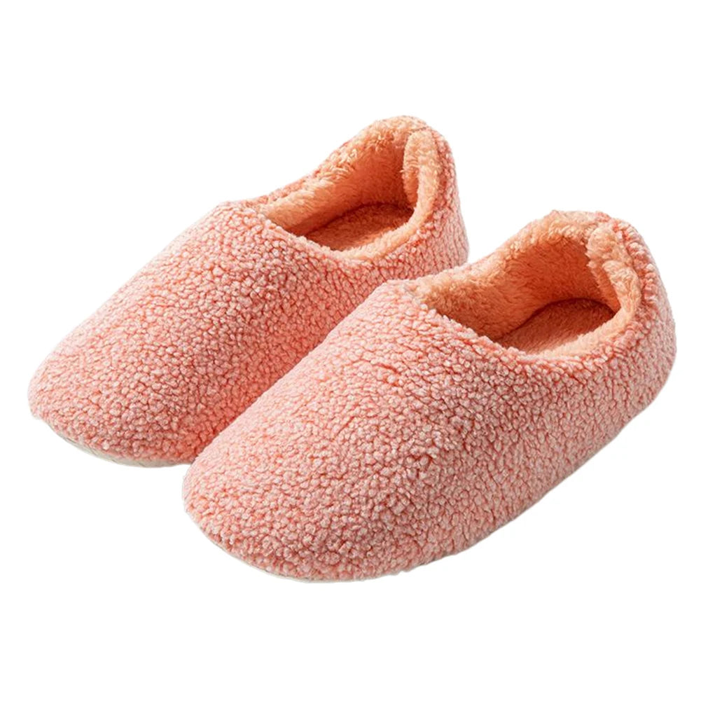 Cozy Women Plush Closed-Back Slippers | Warm Comfortable Indoor Shoes
