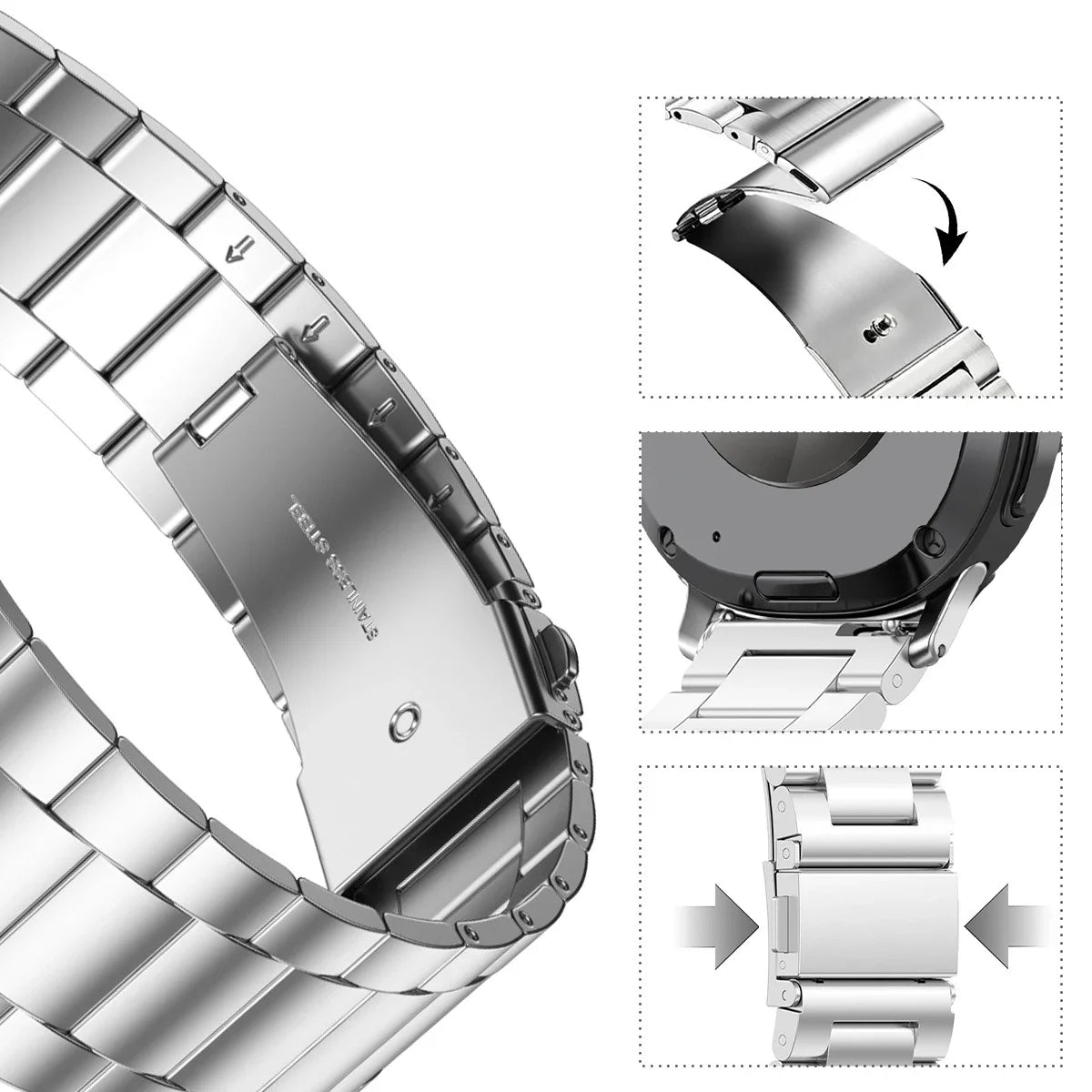 Premium Stainless Steel Watch Strap for Versatile Styles