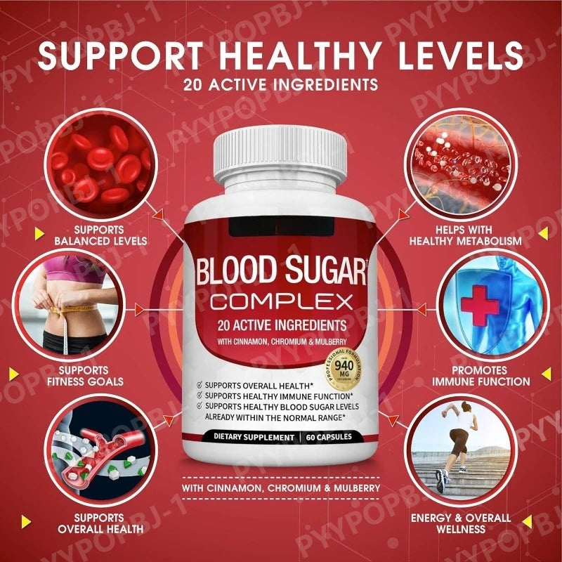 Natural Blood Sugar Complex Supplement for Healthy Levels