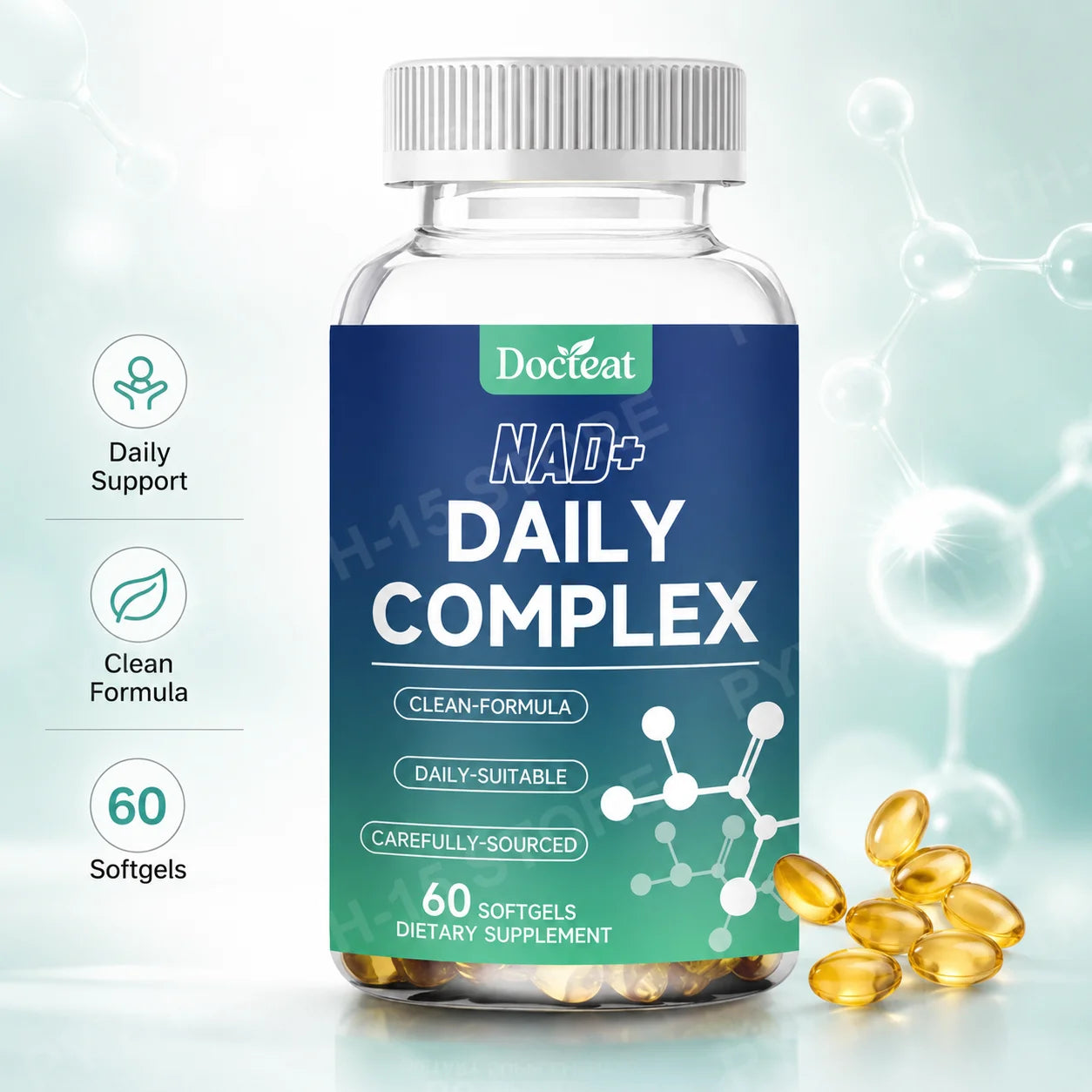 NAD+ and NAC Daily Complex Softgels | Antioxidant Energy Support