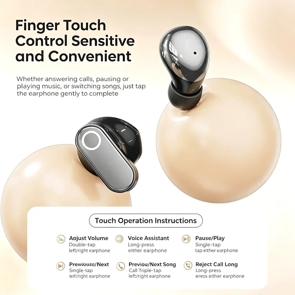 Fashion Plated In-ear Wireless Dual-Earphone Sports Earplugs Long Battery Life ENC Noise Reduction HD Call Couple Creative Gift