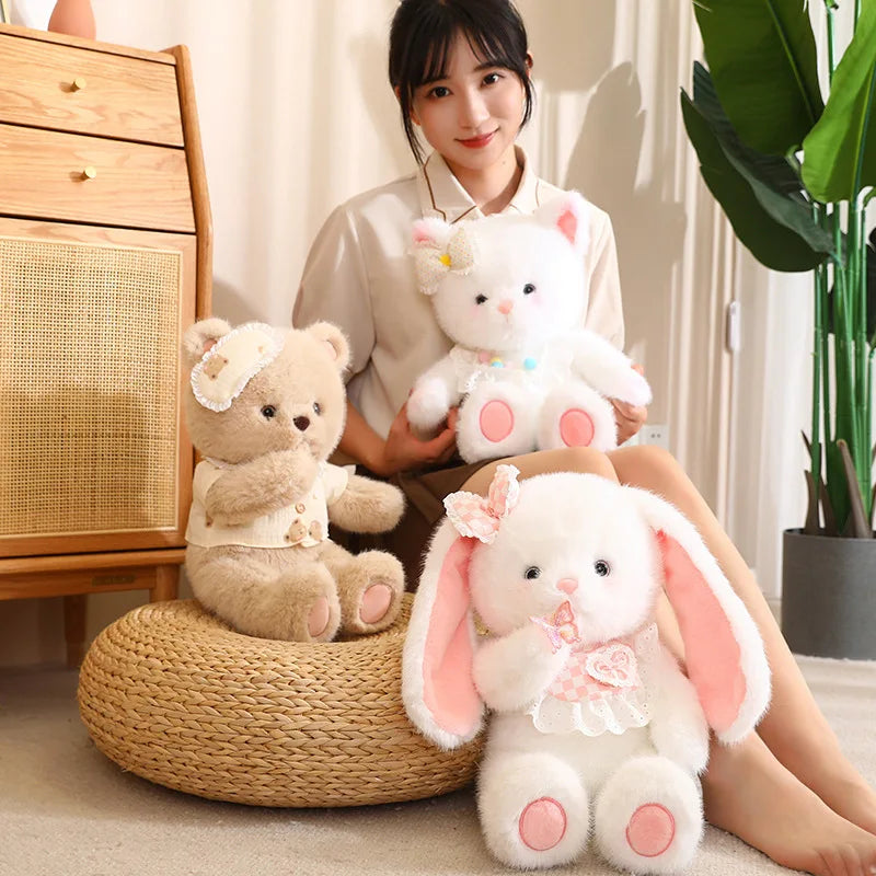 Cute Plush Bunny and Bear Stuffed Animals | Cozy Home Decor