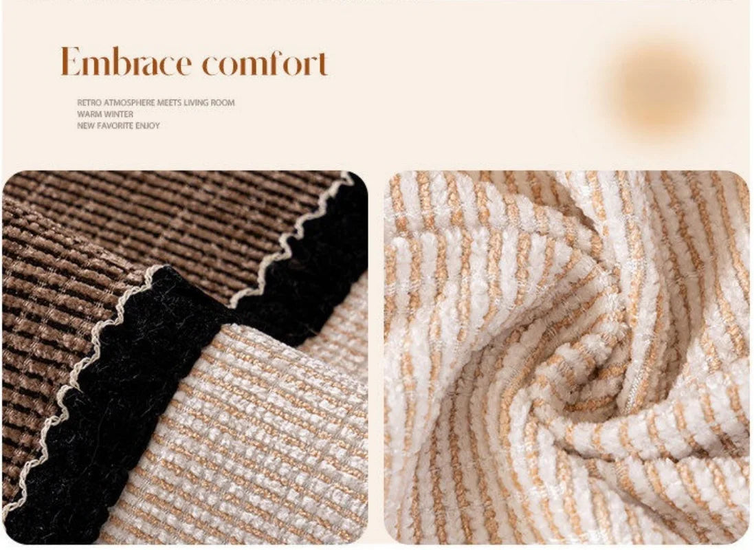 Textured Thick Chenille Sofa Cover | Anti-Slip for All Seasons
