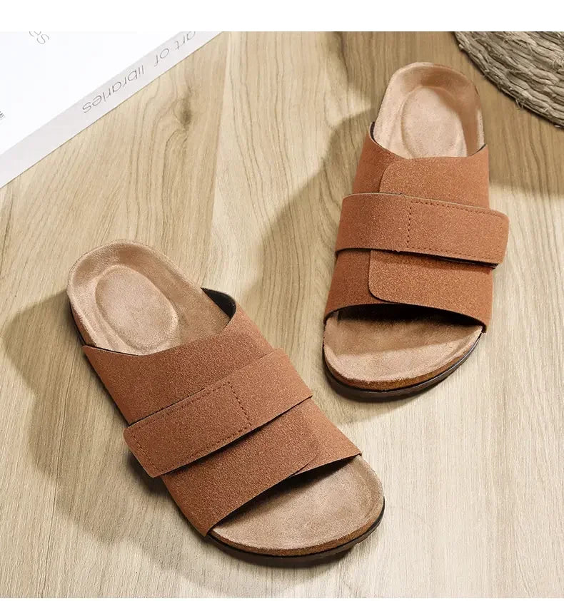 Stylish Cork Slippers for Men | Summer Beach Slides & Mules