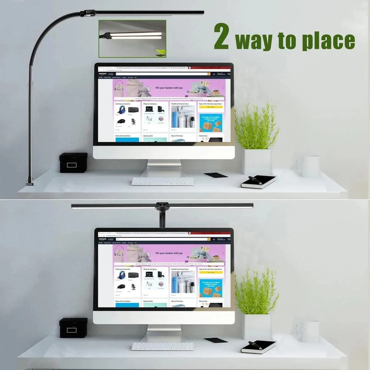 Dimmable Double Head LED Clip Desk Lamp | Brighten Your Workspace