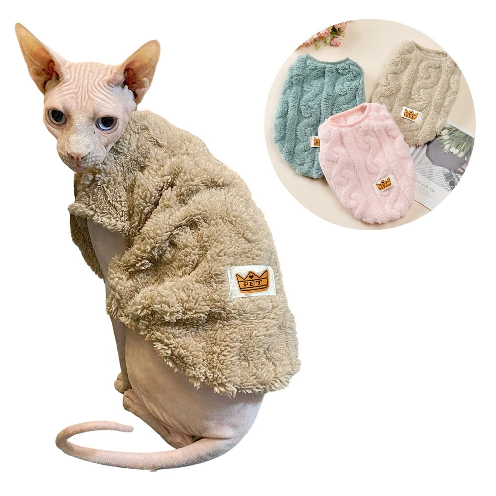 Suéter de felpa suave para perros y gatos pequeños | Sudadera cálida para mascotas