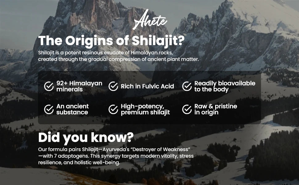 8-in-1 Himalayan Shilajit Capsules for Stress Relief & Vitality