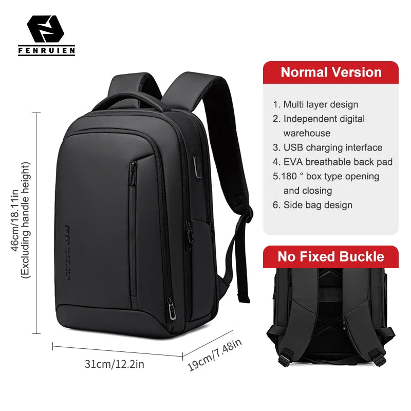Men's 16-Inch Laptop Backpack | Expandable Travel Bag with High Capacity