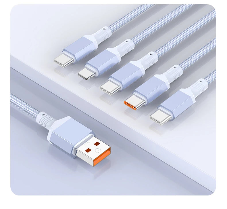 5-in-1 Multi USB Charging Cable | Fast Charger Cord Connector