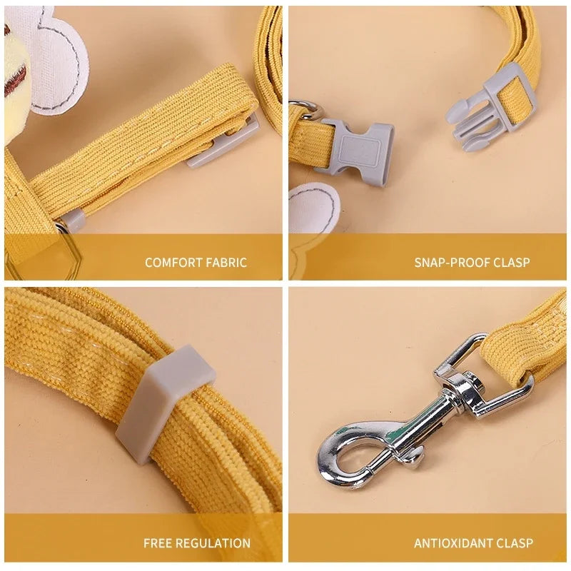 Cute Cartoon Bee Cat Harness & Leash Set for Small Pets
