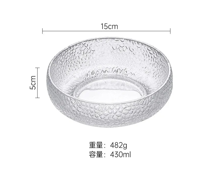 Cuenco de cristal transparente creativo | Vajilla nórdica elegante