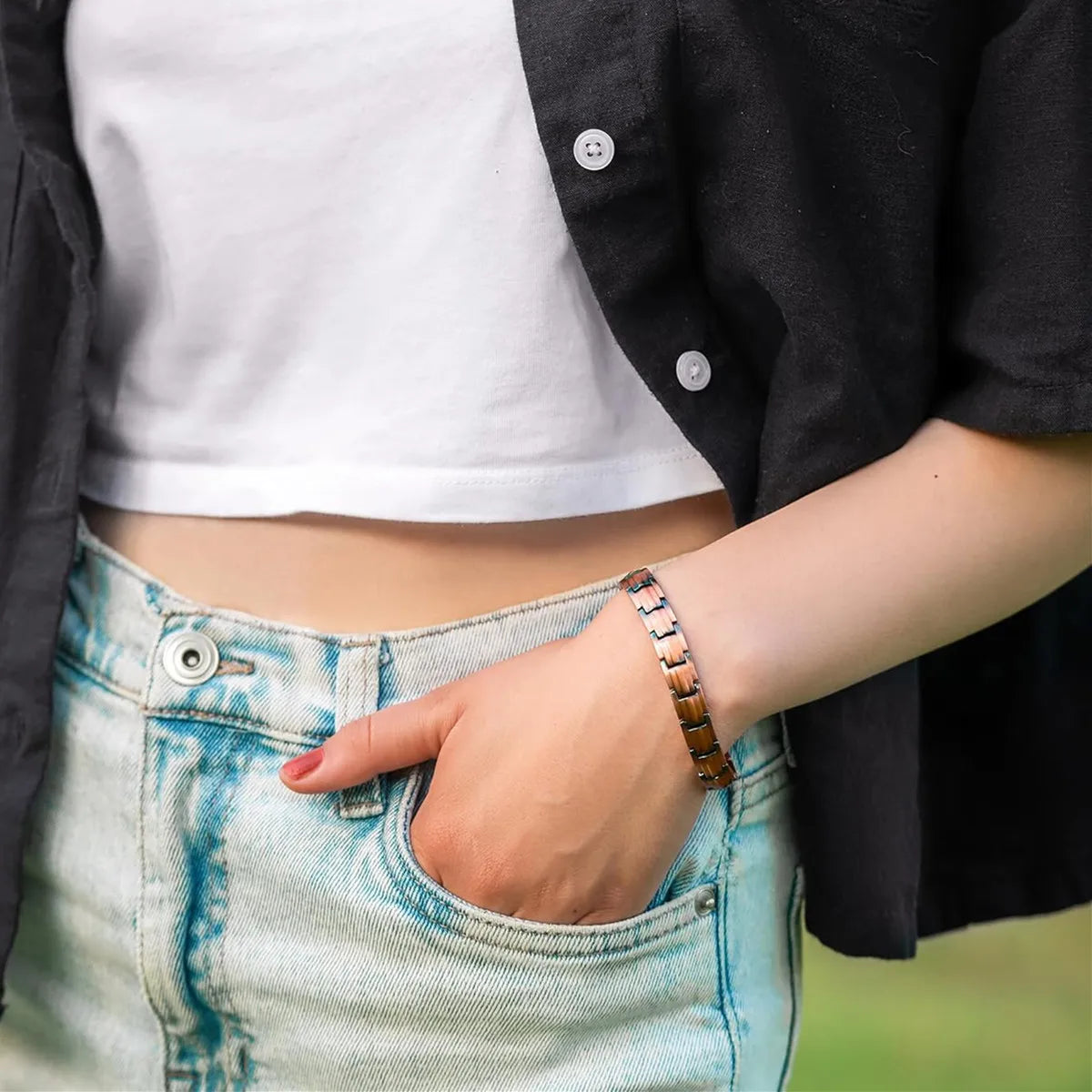 Premium Pure Copper Magnetic Therapy Bracelet | Unisex Wristband