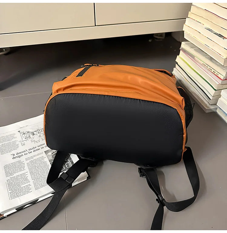 Large Waterproof Leather Backpack for Travel & Business - Unisex