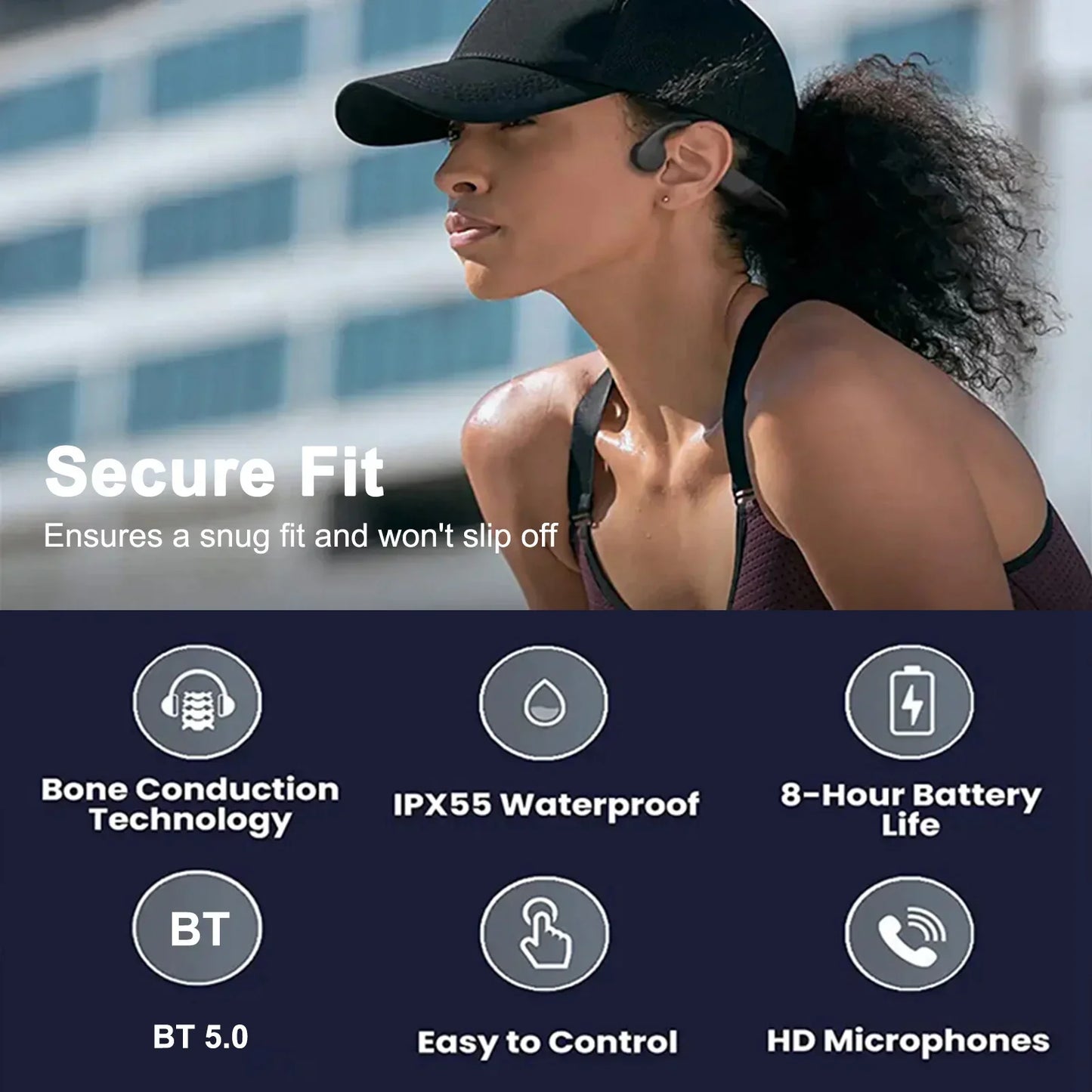 Wireless Bluetooth Sport Open Ear Headphones | Waterproof & Comfortable