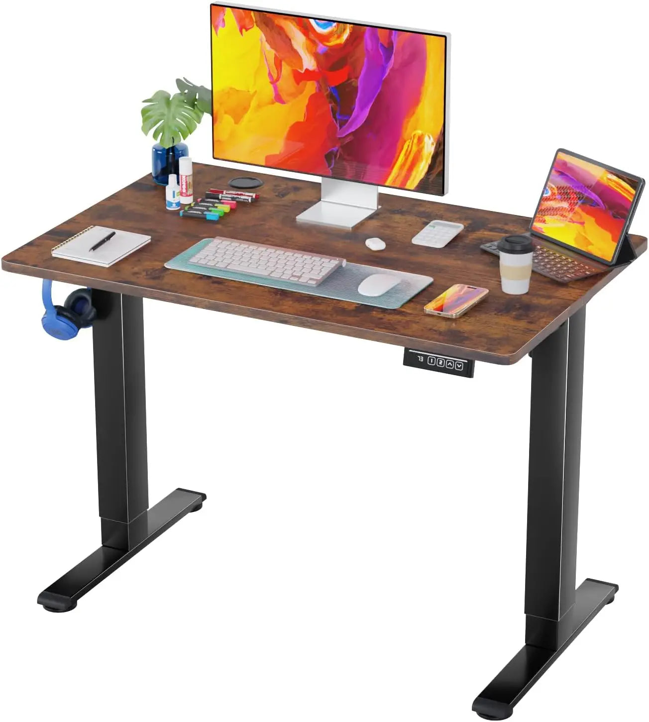 40 Inch Electric Standing Desk with Memory Functions for Home Office