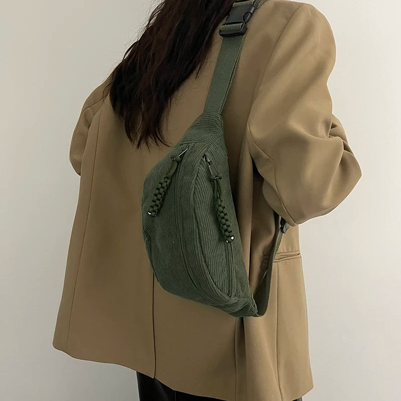 Elegante Riñonera de Pana para Mujer | Bolso Bandolera de Moda