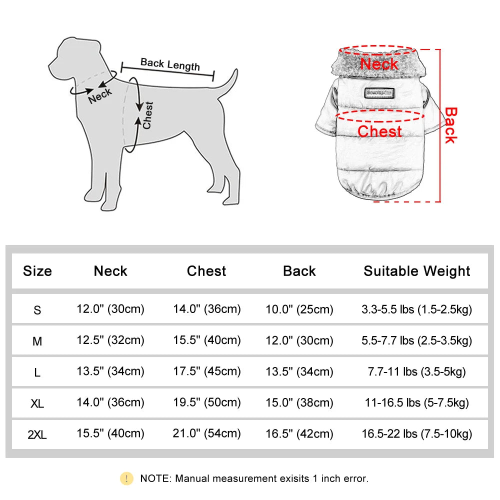 Stylish Winter Dog Coat with Fur Collar | Cozy Wear for Pets