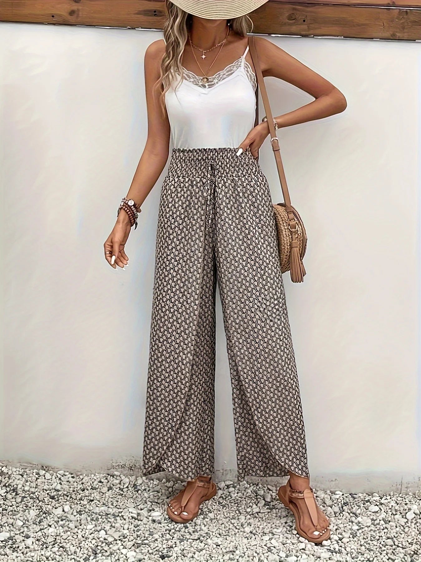 Elegant Wide Leg Pants for Women | Casual Beach Vacation Trousers