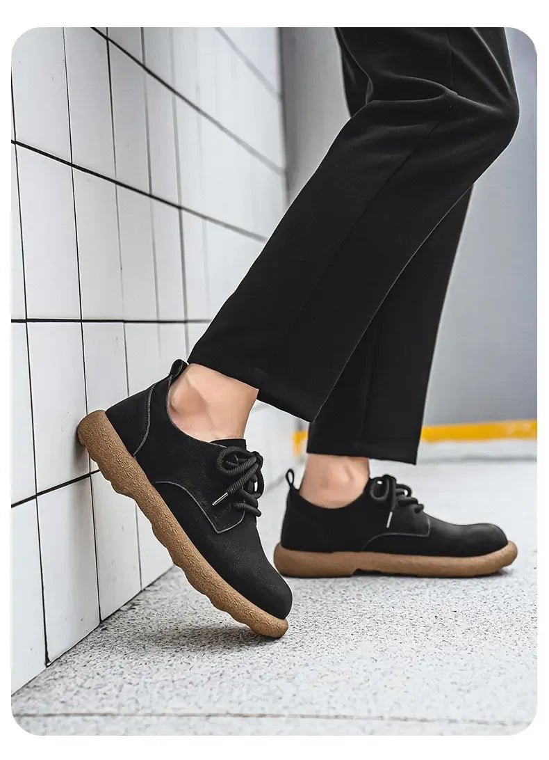 Men's Plus Size Retro PU Leather Ankle Shoes | Comfortable Casual Wear