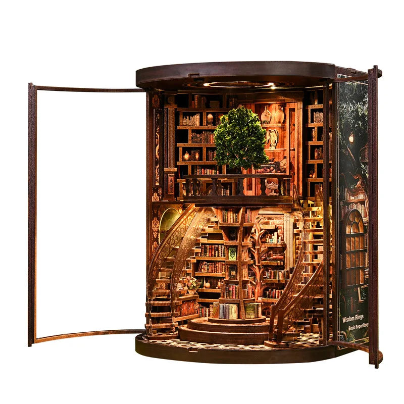 Kit DIY de rincón de lectura de madera | Idea de regalo y manualidad de sujetalibros en miniatura