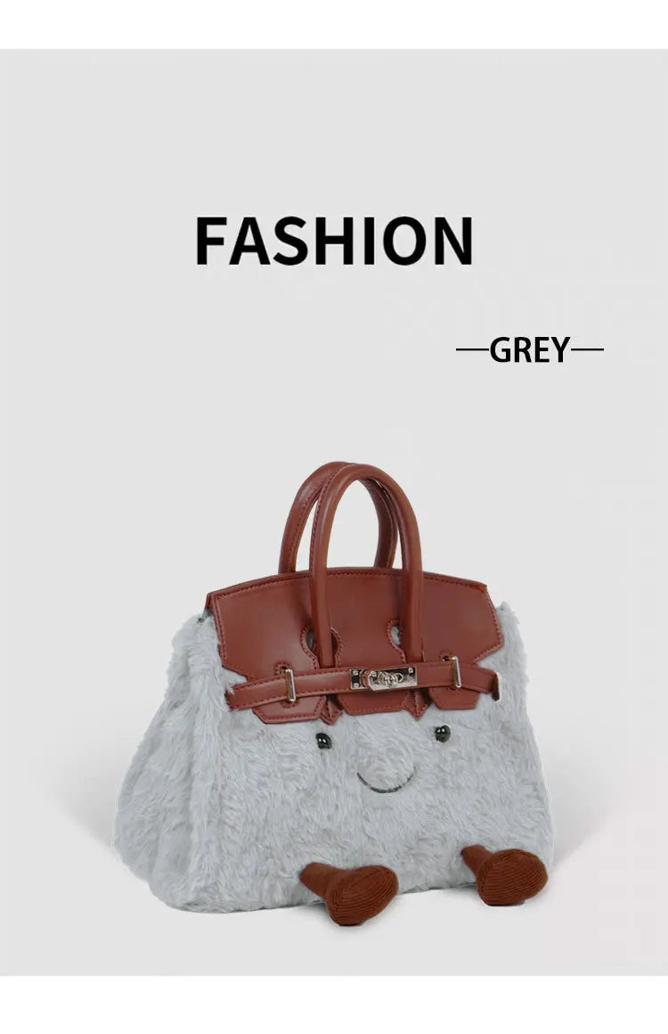 Cute Plush Messenger Bag | Cartoon Fashion Handbag for All