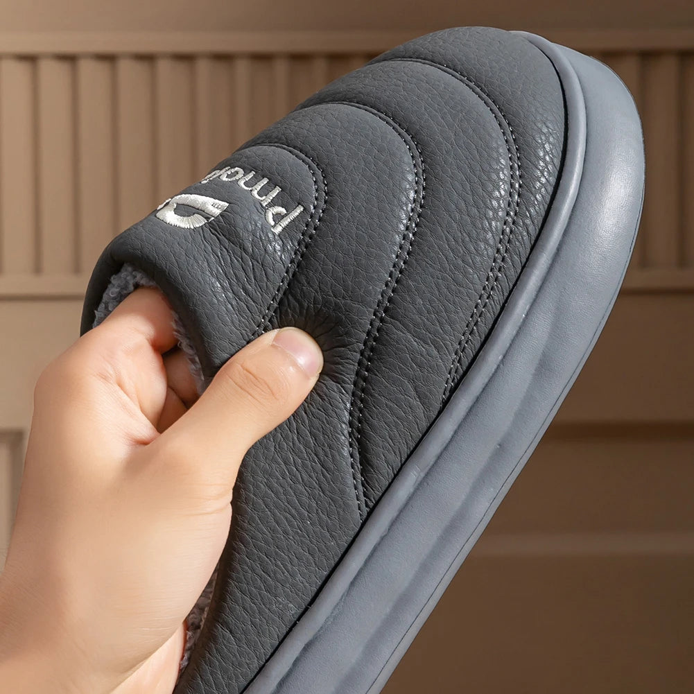 Men's Warm Memory Foam Plush Slippers | Cozy Winter House Shoes