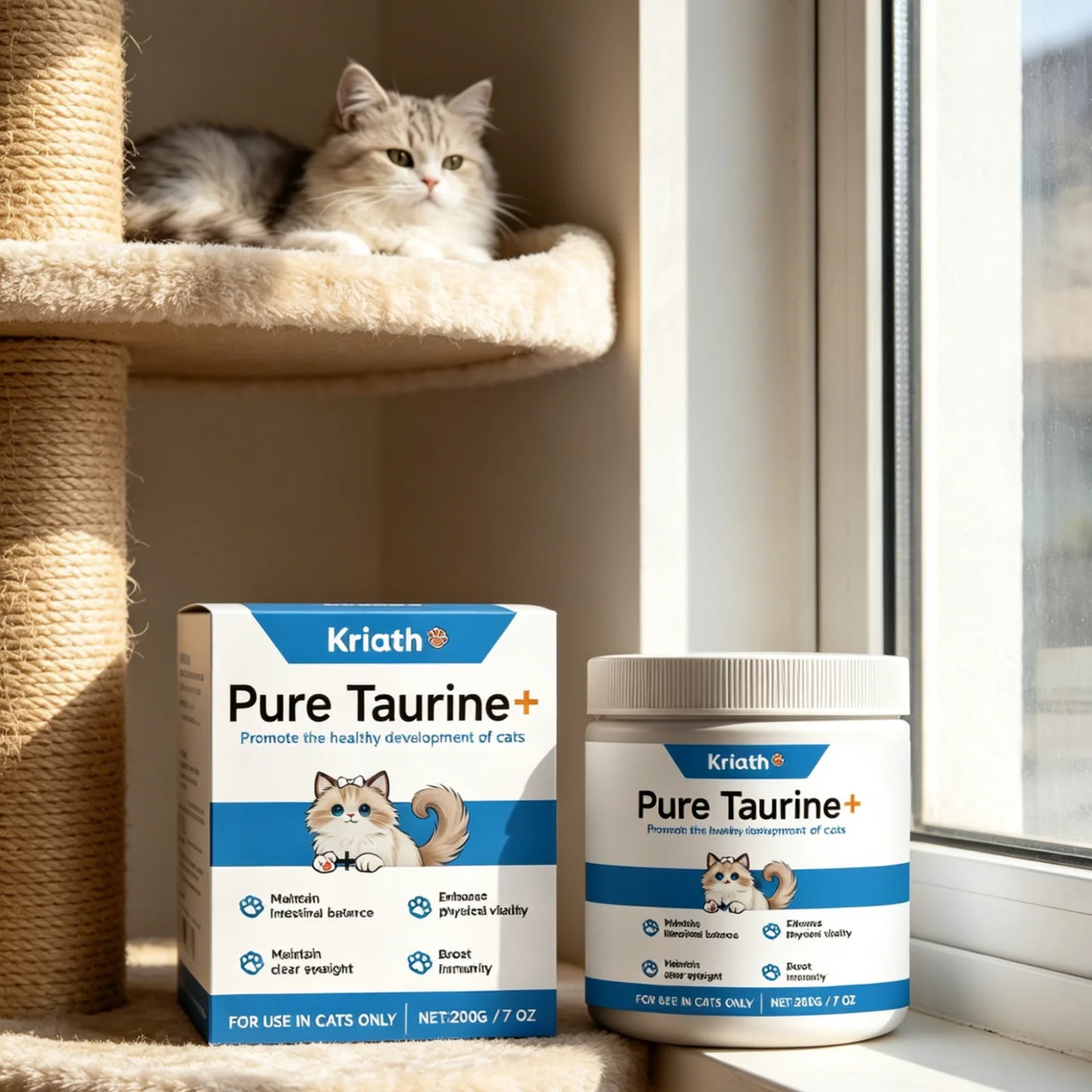 Pure Taurine Powder for Cats | Daily Health Supplement