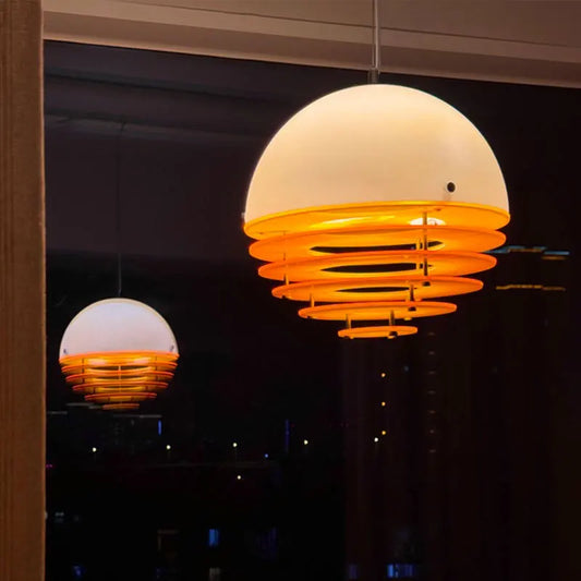 Lámpara colgante vintage atardecer estilo retro Bauhaus | Iluminación de ambiente elegante
