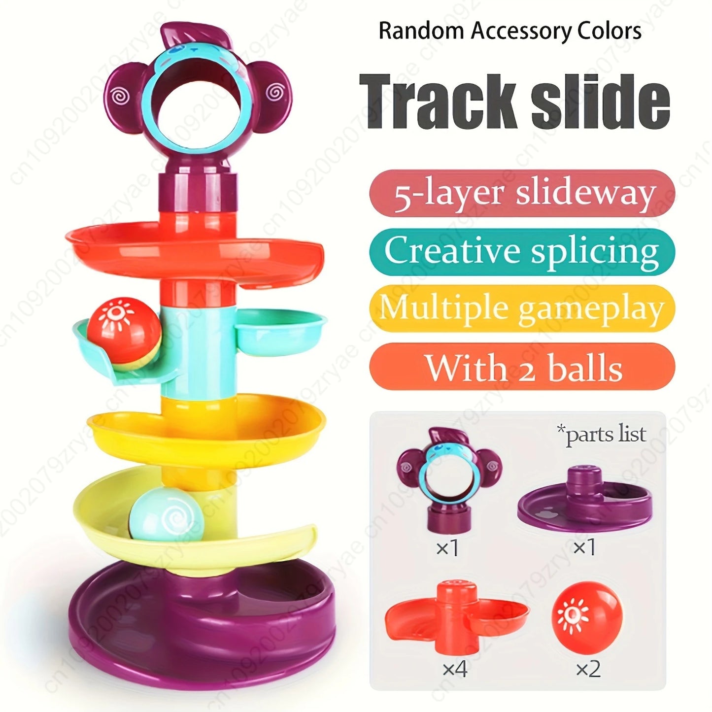 Colorful Spiral Rolling Ball Tower | Fun Learning Toy for Toddlers