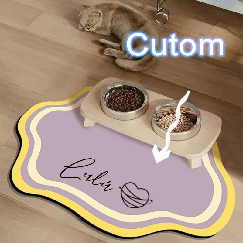 Cute Non-Slip Diatom Mud Pet Feeding Mat | Waterproof Home Decor