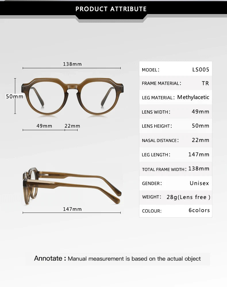 Stylish Round Prescription Glasses | Ultralight & Photochromic Eyewear