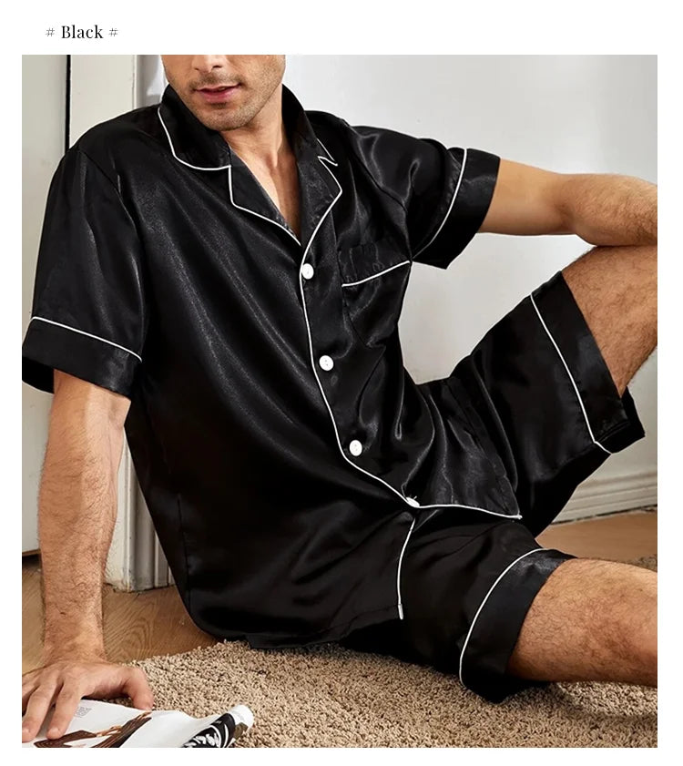 Men's Summer Pajamas Set | Comfortable Short Sleeve Sleepwear