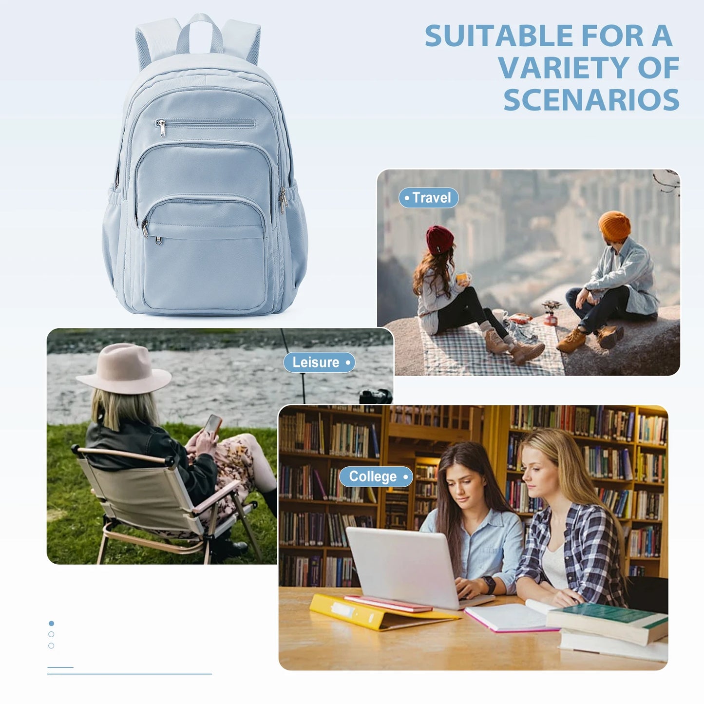 Lightweight Women's Large Capacity Travel Backpack for Every Occasion