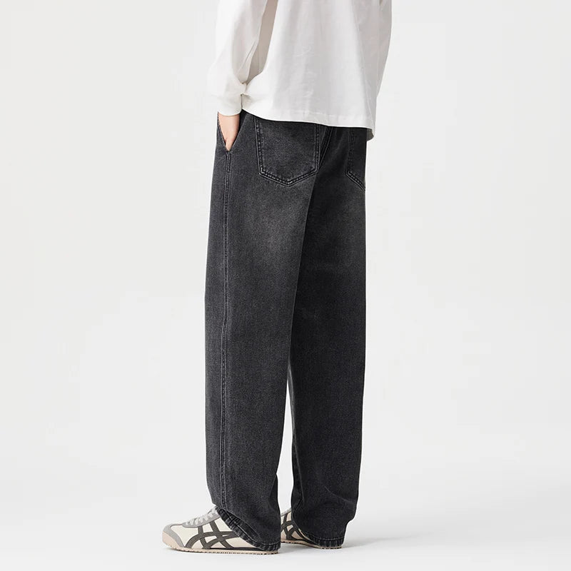 Men's Vintage Drawstring Wide-Leg Jeans | Trendy Casual Pants