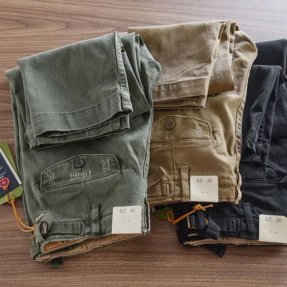 Slim-Fitting Men's Casual Cargo Pants | Pure Cotton Comfort