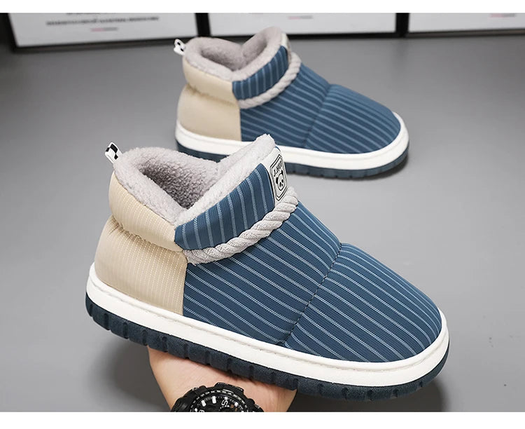 Men's Warm Plush Snow Boots | Cozy Mid-Calf Ankle Winter Shoes